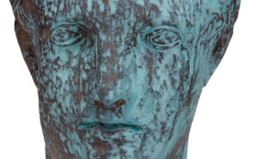 Statua Patina Blu Bronzo